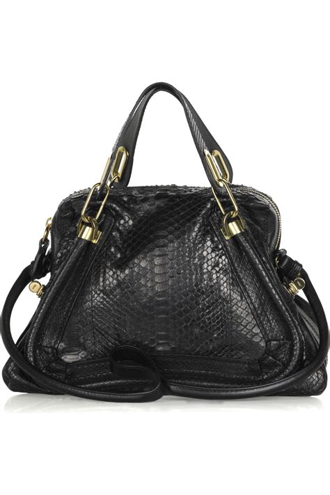 chloe black python paraty bag|Chloé Python Paraty Handle Bag .